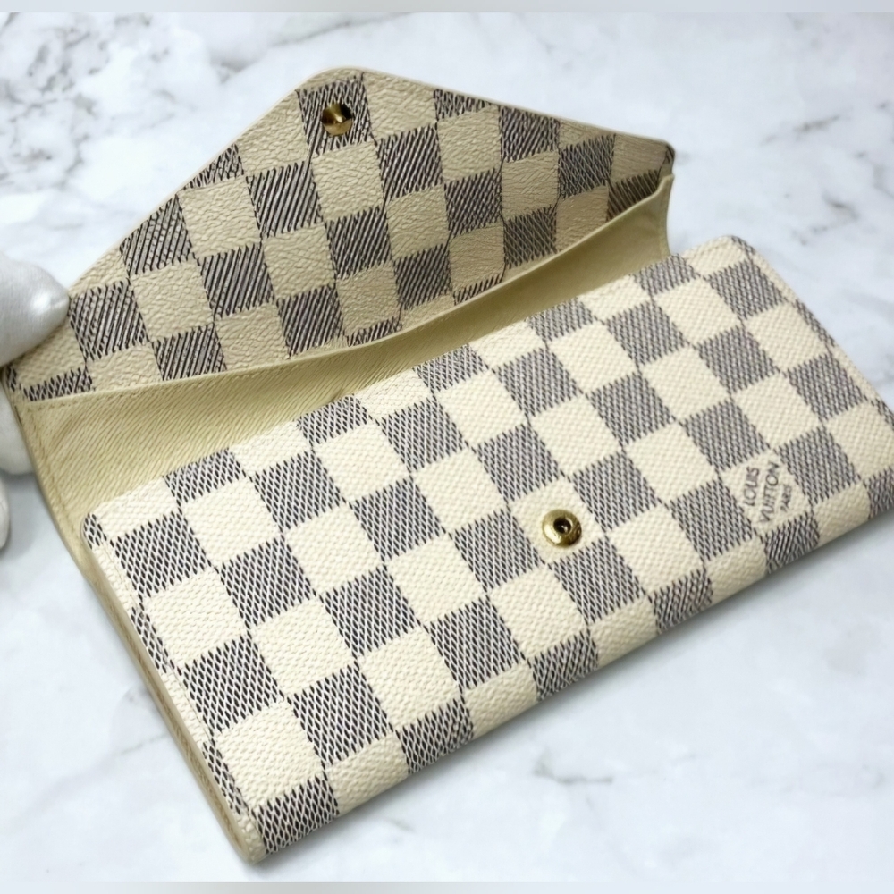 Louis Vuitton Damier Azur Portefeuille Josephine Trifold Long Wallet With Pouch - Picture 5 of 11